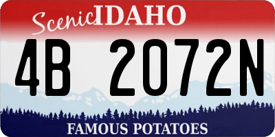 ID license plate 4B2072N