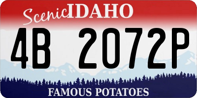 ID license plate 4B2072P