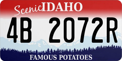 ID license plate 4B2072R