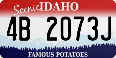 ID license plate 4B2073J