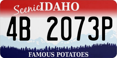 ID license plate 4B2073P