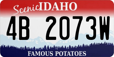 ID license plate 4B2073W