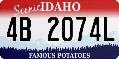 ID license plate 4B2074L