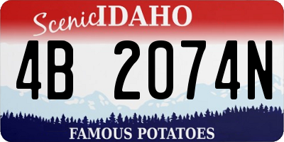 ID license plate 4B2074N