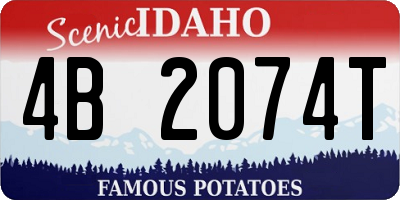 ID license plate 4B2074T