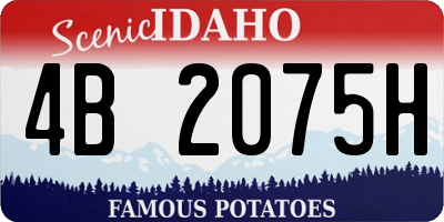 ID license plate 4B2075H