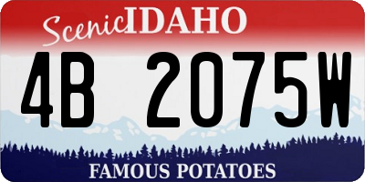 ID license plate 4B2075W