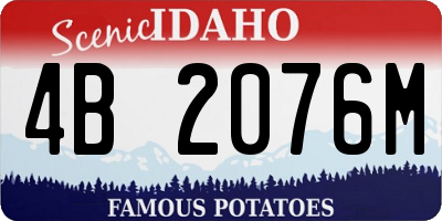 ID license plate 4B2076M