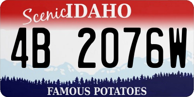 ID license plate 4B2076W