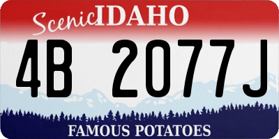 ID license plate 4B2077J