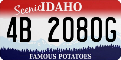 ID license plate 4B2080G