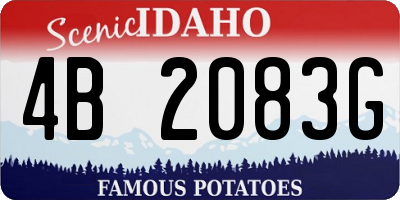 ID license plate 4B2083G