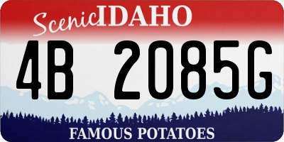 ID license plate 4B2085G