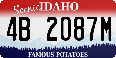 ID license plate 4B2087M
