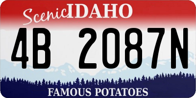 ID license plate 4B2087N