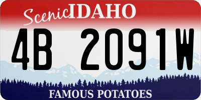 ID license plate 4B2091W