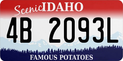 ID license plate 4B2093L