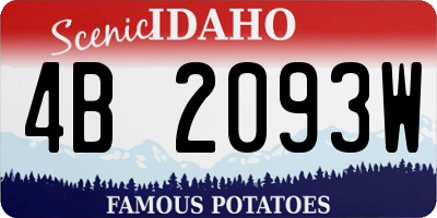 ID license plate 4B2093W