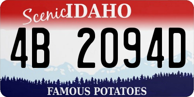 ID license plate 4B2094D