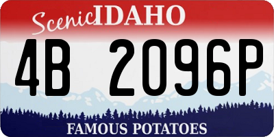 ID license plate 4B2096P
