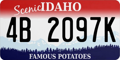 ID license plate 4B2097K