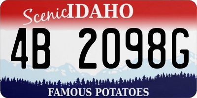 ID license plate 4B2098G