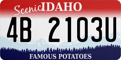 ID license plate 4B2103U