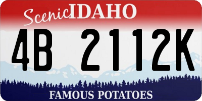 ID license plate 4B2112K