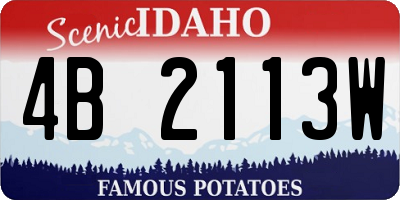 ID license plate 4B2113W