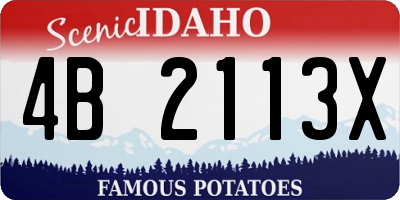 ID license plate 4B2113X