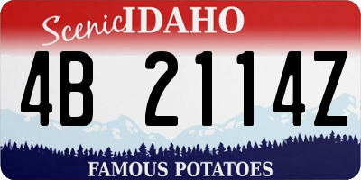 ID license plate 4B2114Z