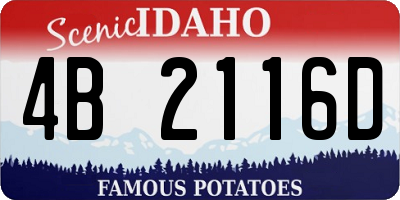 ID license plate 4B2116D