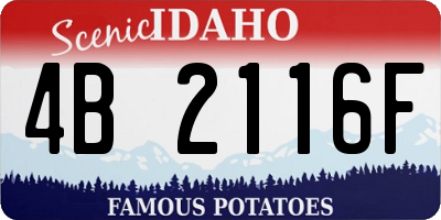ID license plate 4B2116F