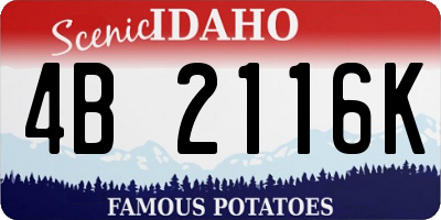 ID license plate 4B2116K