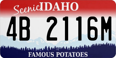 ID license plate 4B2116M