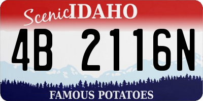 ID license plate 4B2116N