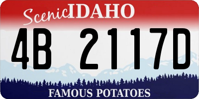 ID license plate 4B2117D