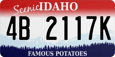 ID license plate 4B2117K