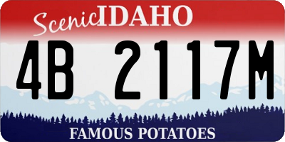 ID license plate 4B2117M