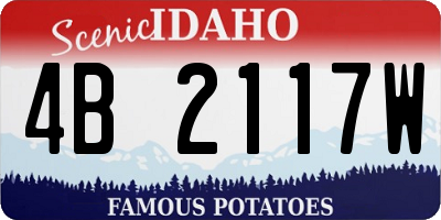 ID license plate 4B2117W