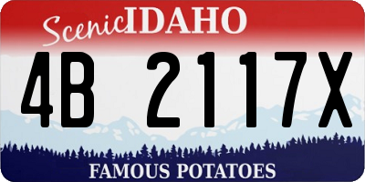 ID license plate 4B2117X