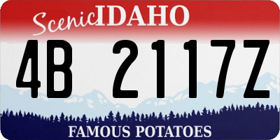 ID license plate 4B2117Z