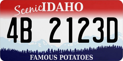 ID license plate 4B2123D
