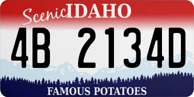 ID license plate 4B2134D