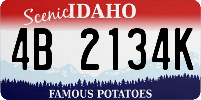 ID license plate 4B2134K