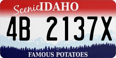ID license plate 4B2137X