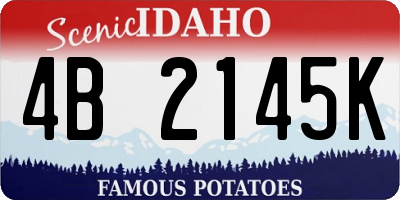 ID license plate 4B2145K