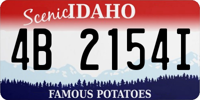 ID license plate 4B2154I