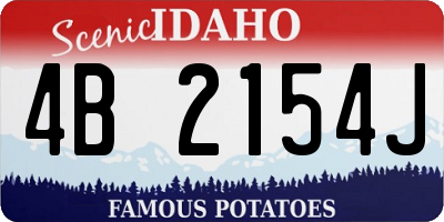 ID license plate 4B2154J