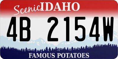 ID license plate 4B2154W